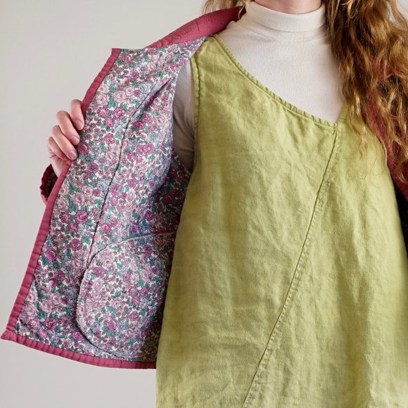 Hand Made Patchwork Quilt Jacket in Pink and Green - Picture 7 of 7